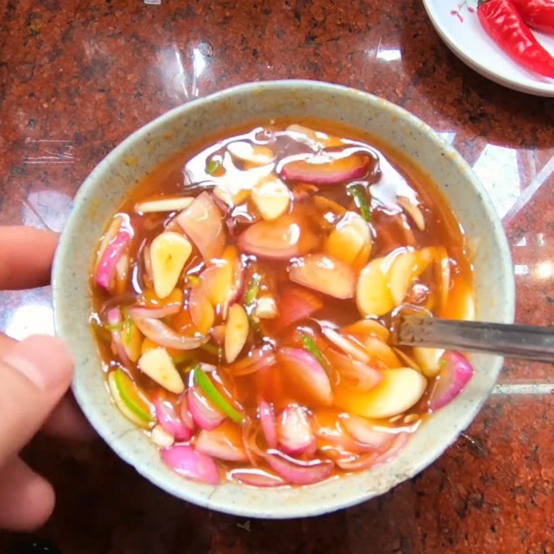 Step 6 Making the dressing for Mango Salad with Dried Chicken and Fried Pork Skin