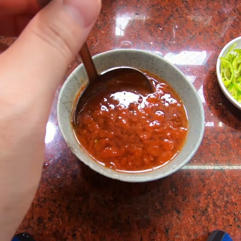 Step 6 Make the salad dressing Mango salad with dried chicken