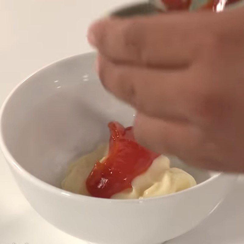 Step 5 Making the dipping sauce Lotus root with fried fish cake