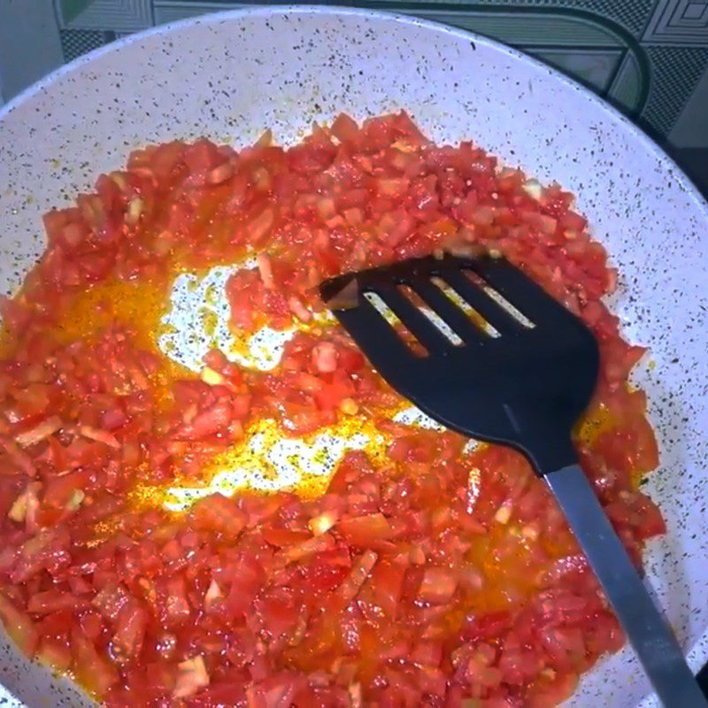 Step 2 Make the tomato sauce Soft Tofu with Tomato Sauce