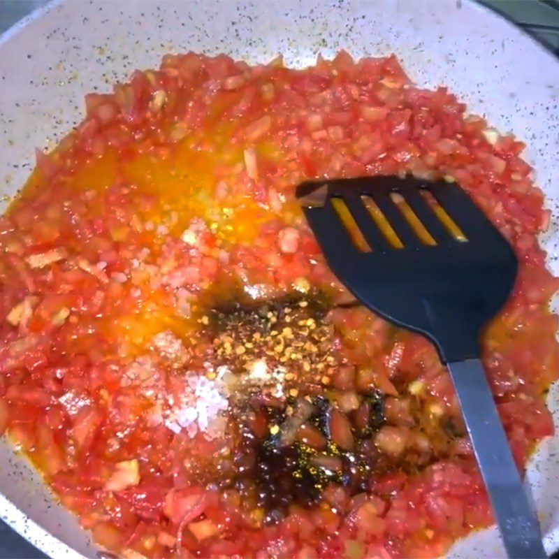 Step 2 Make the tomato sauce Soft Tofu with Tomato Sauce