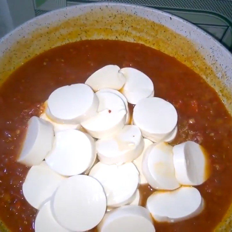 Step 2 Make the tomato sauce Soft Tofu with Tomato Sauce