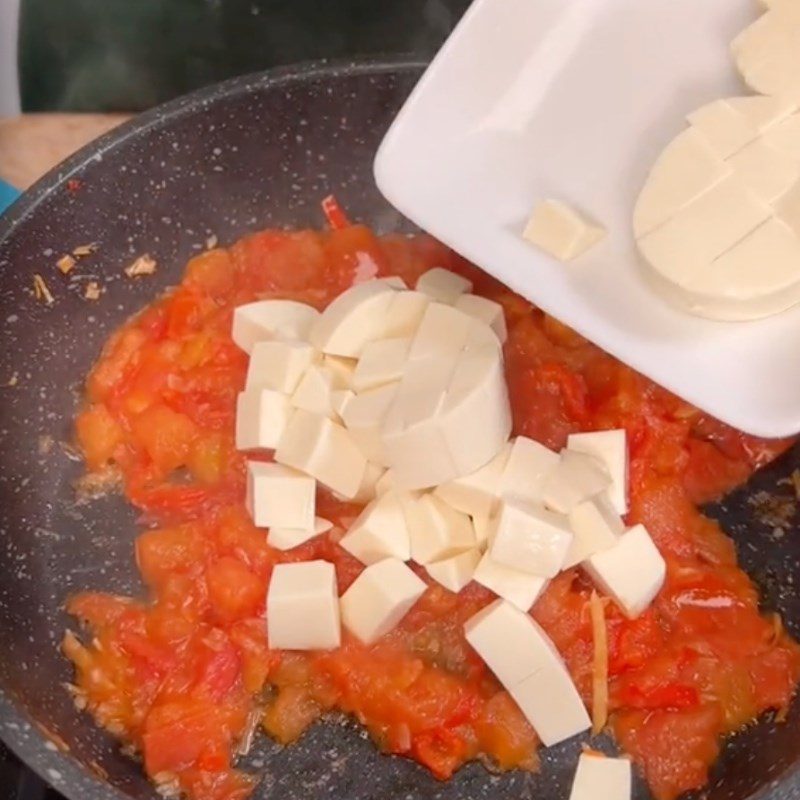 Step 3 Making satay sauce Eggplant with tomato sauce (Recipe shared by Tiktok Vegetarian Kitchen XANH)