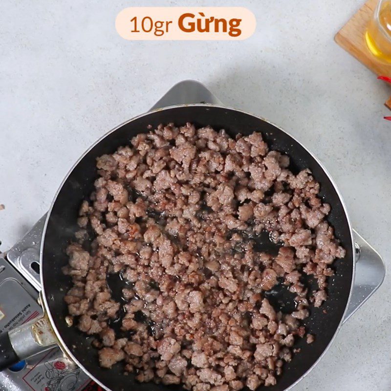 Step 5 Making minced meat sauce Vegetable balls with minced meat sauce