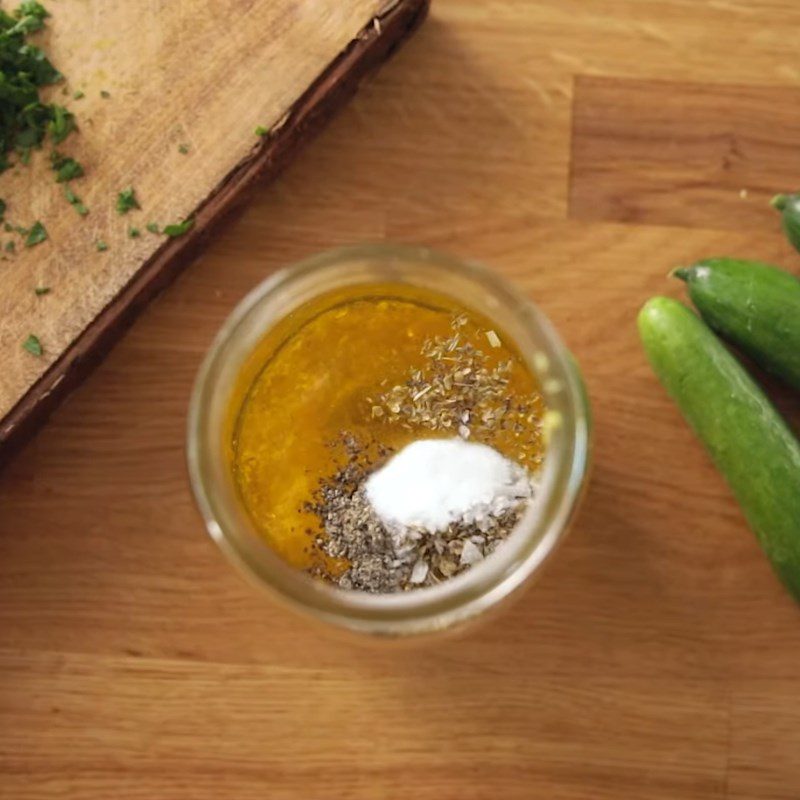 Step 2 Mix the salad dressing Pasta salad cucumber sprouts