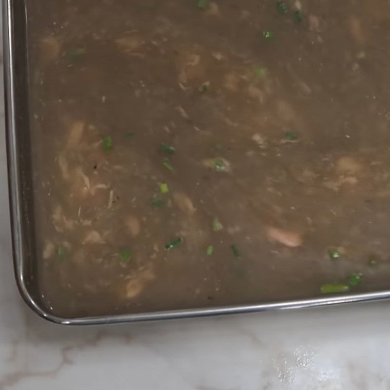 Step 5 Make and steam the crab cake Bún riêu cua đồng