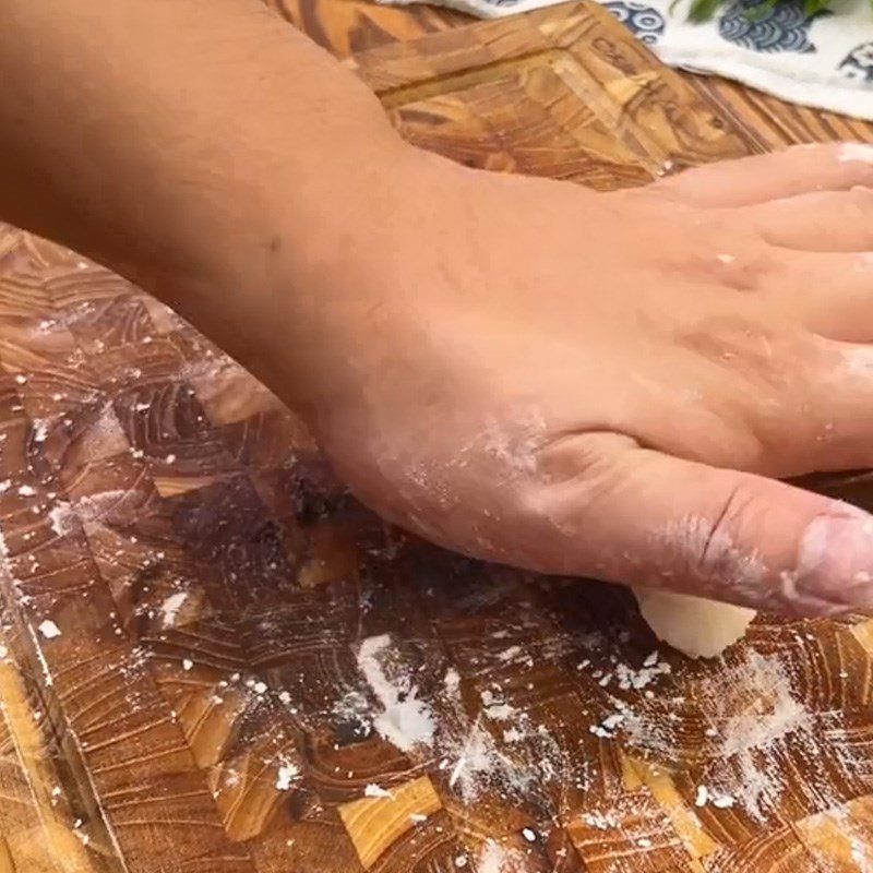 Step 2 Roll the dough and shape Tokbokki with leftover rice (Recipe shared from TikTok Cooking with TasteVN)