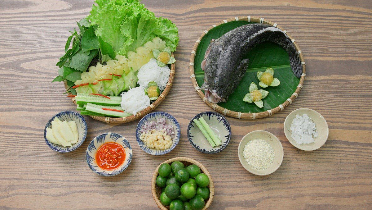 Ingredients for the dish Hotpot with grouper fish and lime