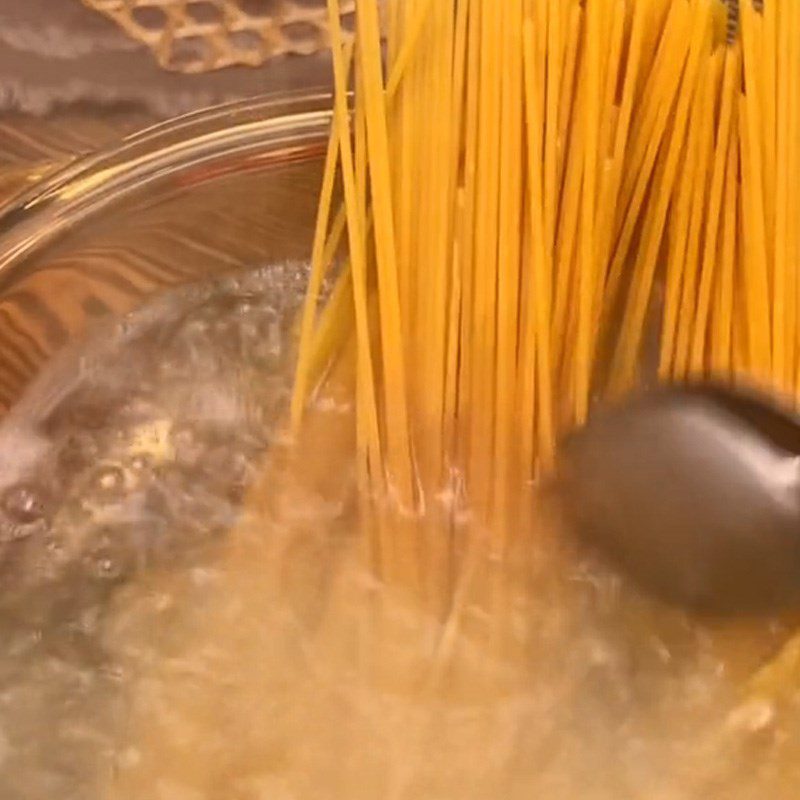 Step 1 Boil the pasta Baked Cheese Pasta (Recipe shared from TikTok Cooking with TasteVN)