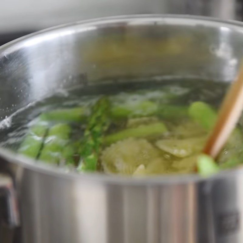 Step 2 Boil pasta and asparagus for Asparagus Pasta Salad