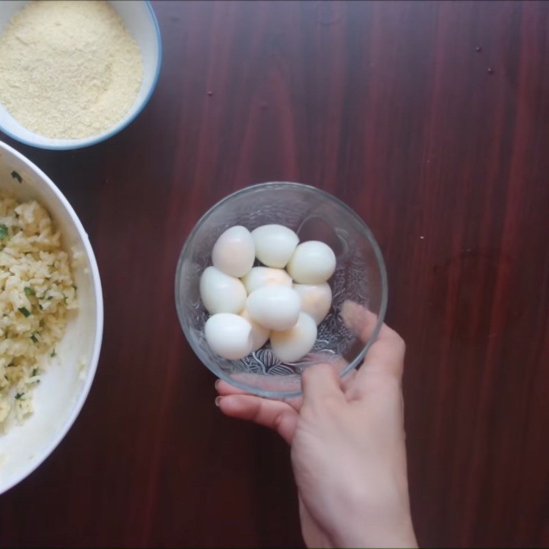 Step 2 Boil the quail eggs Fried Quail Egg Wrapped in Cold Rice