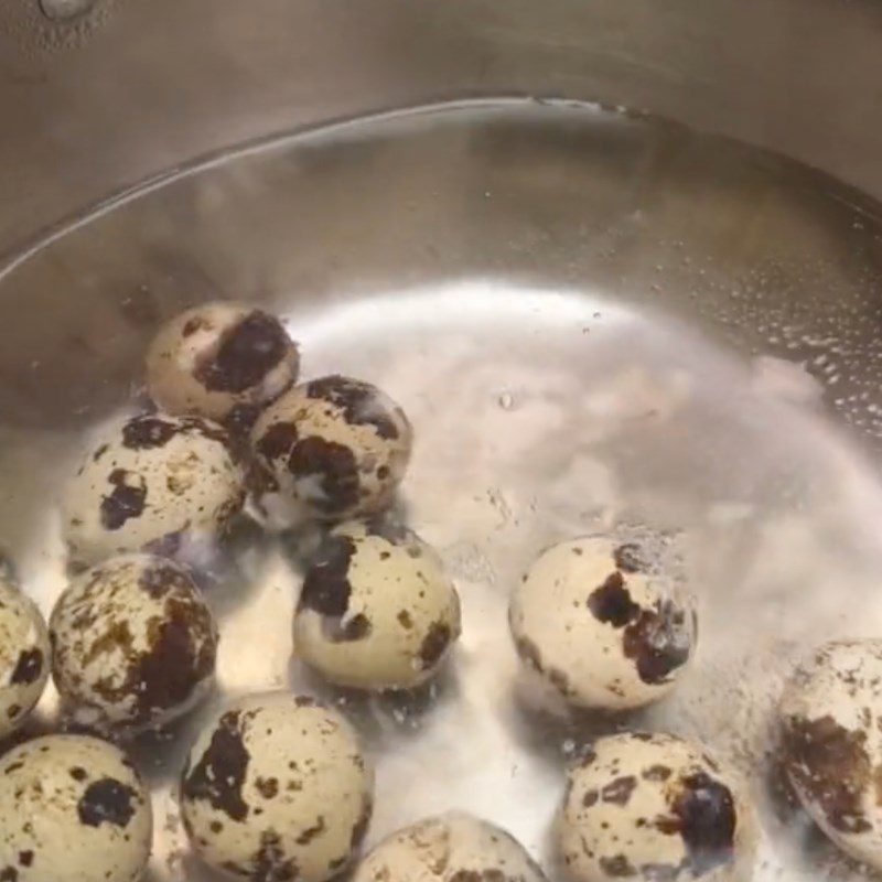 Step 1 Boil quail eggs Cheese Quail Eggs (Recipe from the TikTok channel Vào bếp Cùng TasteVN)