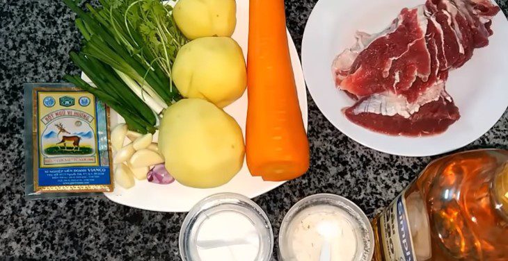 Ingredients for beef stew