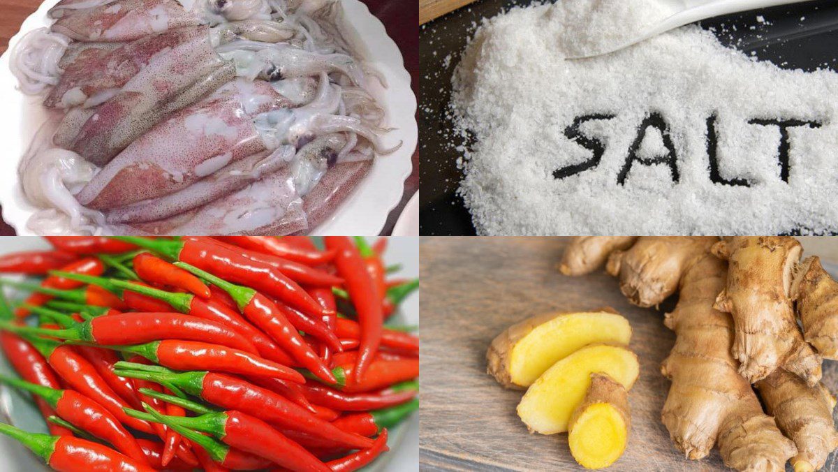 Ingredients for squid sauce