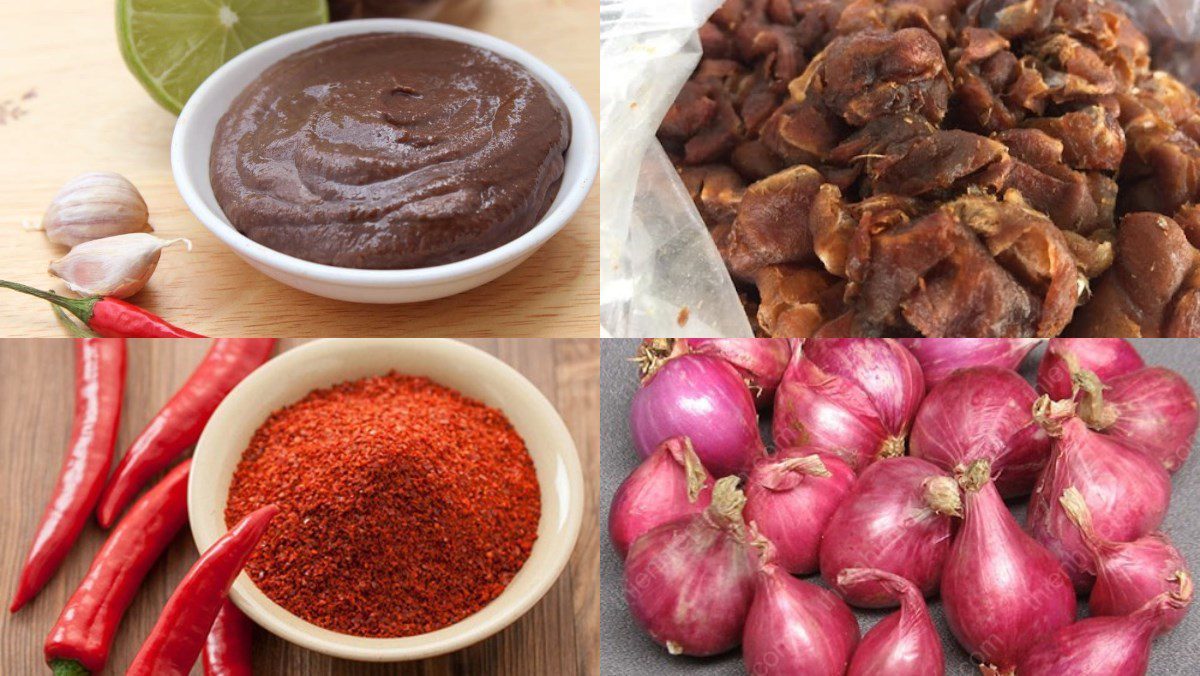Ingredients for shrimp paste for fruit