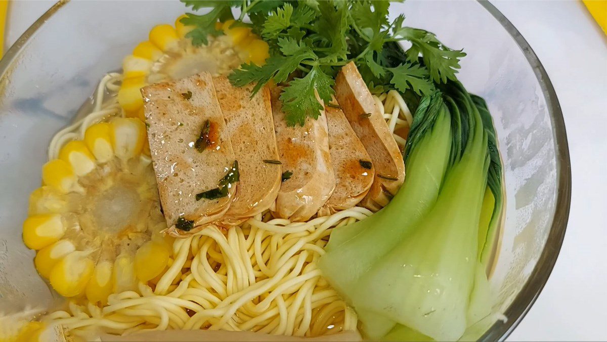 Vegetarian Longevity Noodles in Soup