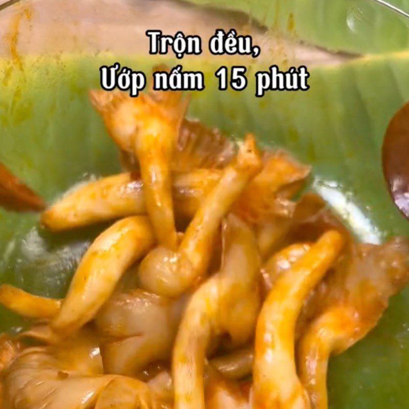 Step 3 Grilled oyster mushrooms Vegetarian grilled pork (Recipe from the TikTok channel Bếp chay XANH)