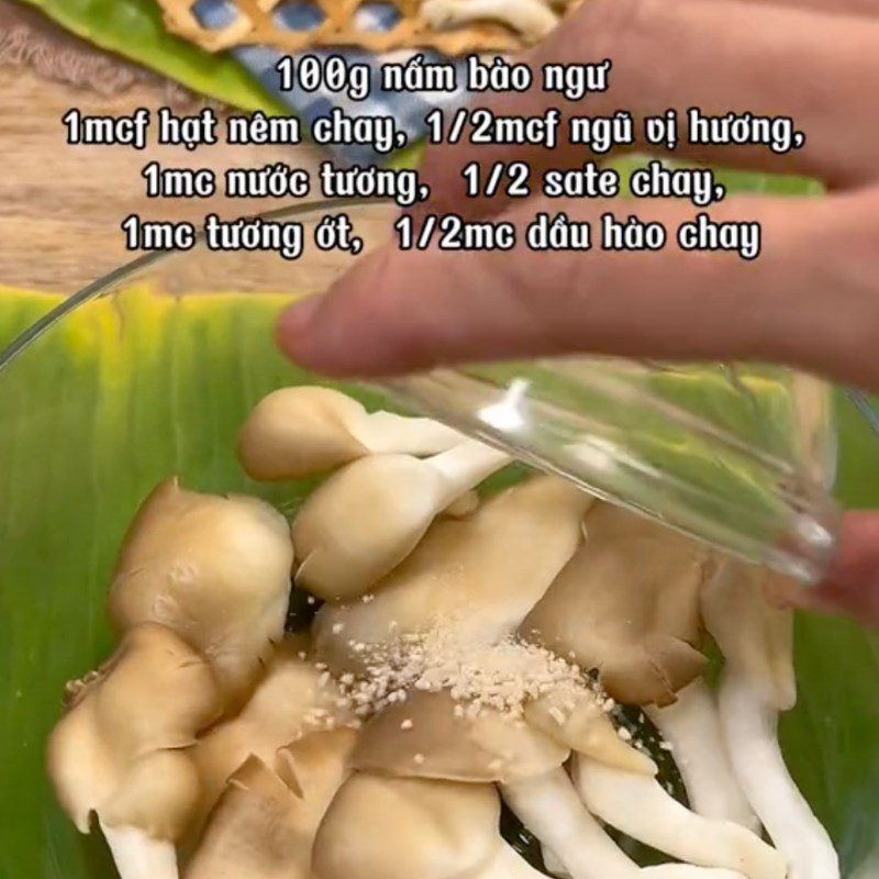 Step 3 Grilled oyster mushrooms Vegetarian grilled pork (Recipe from the TikTok channel Bếp chay XANH)