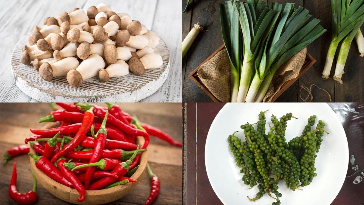 Ingredients for chicken mushroom stew