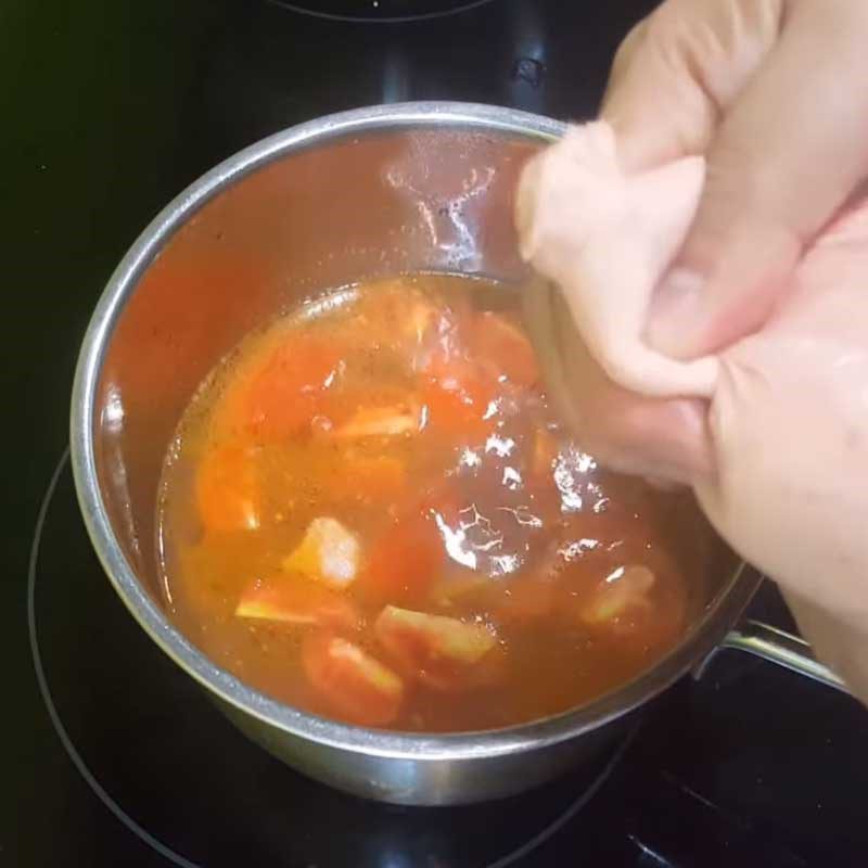 Step 3 Cook the soup Sour meatball soup