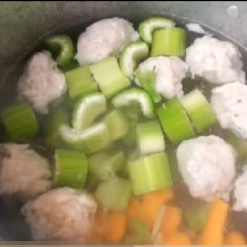 Step 3 Cooking the Soup Celery Fish Balls Soup