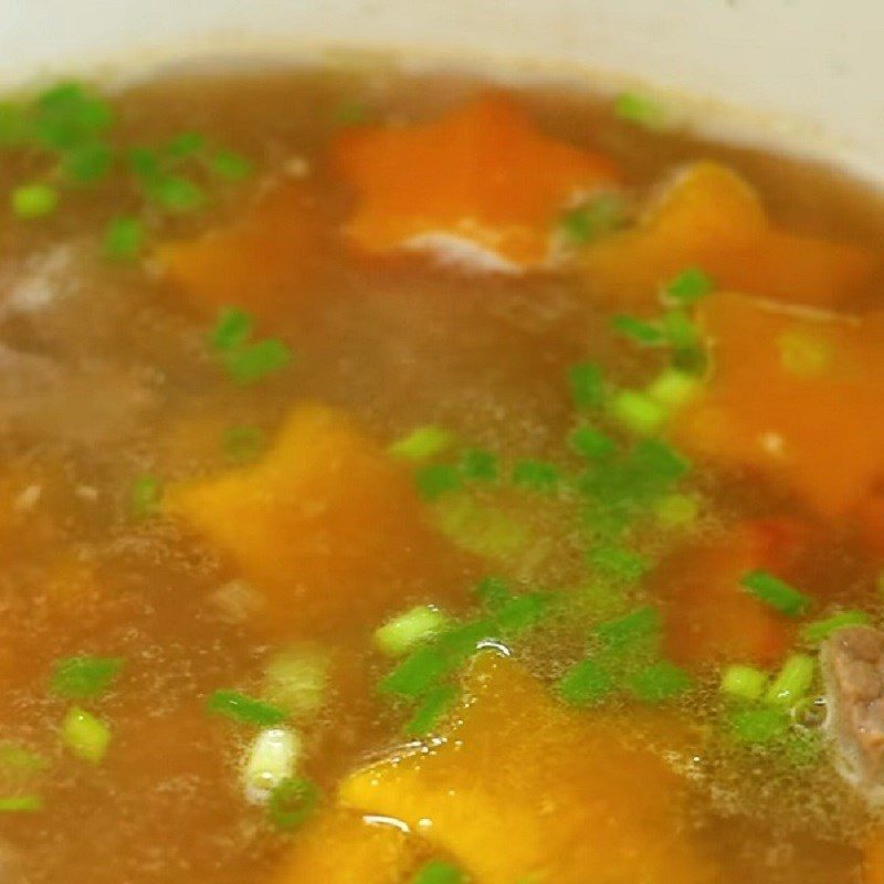 Step 4 Cooking the soup Beef and pumpkin soup