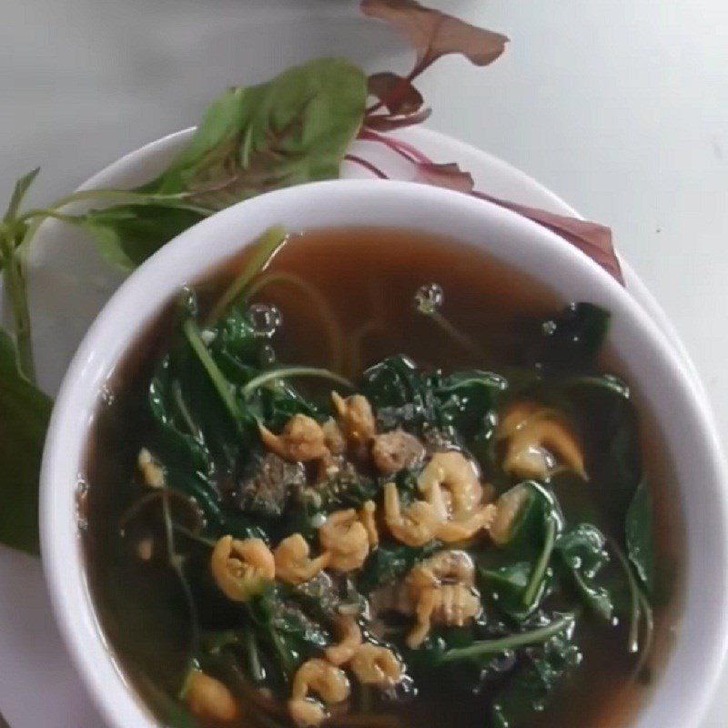 Step 4 Final Product Amaranth Soup with Dried Shrimp