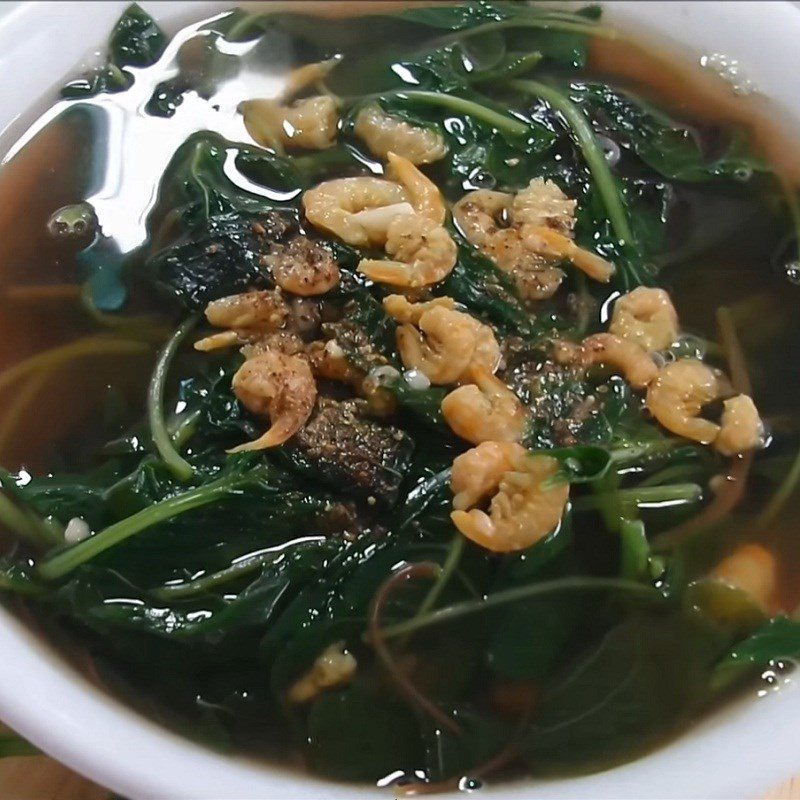 Step 4 Final Product Amaranth Soup with Dried Shrimp
