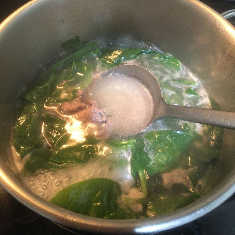 Step 2 Cook the soup Malabar spinach soup with beef