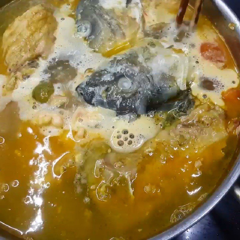 Step 4 Cooking Fish Soup Carp soup with Sour Fruits