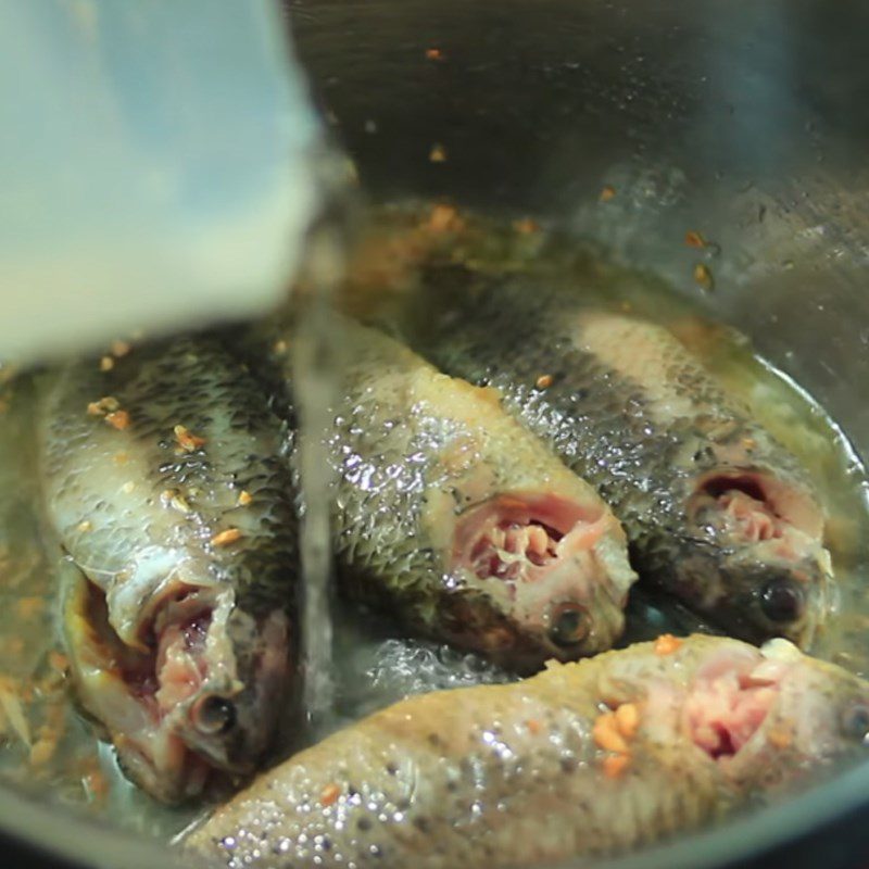 Step 4 Cooking sour soup with wild snakehead fish