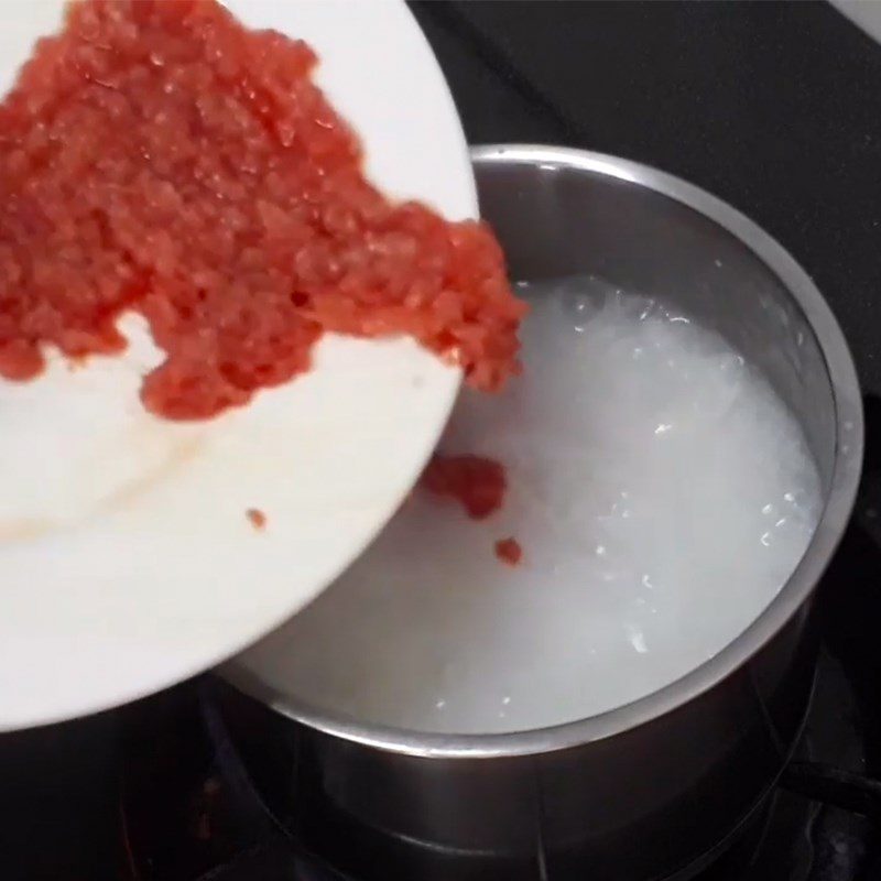 Step 2 Cook porridge Beef porridge with amaranth