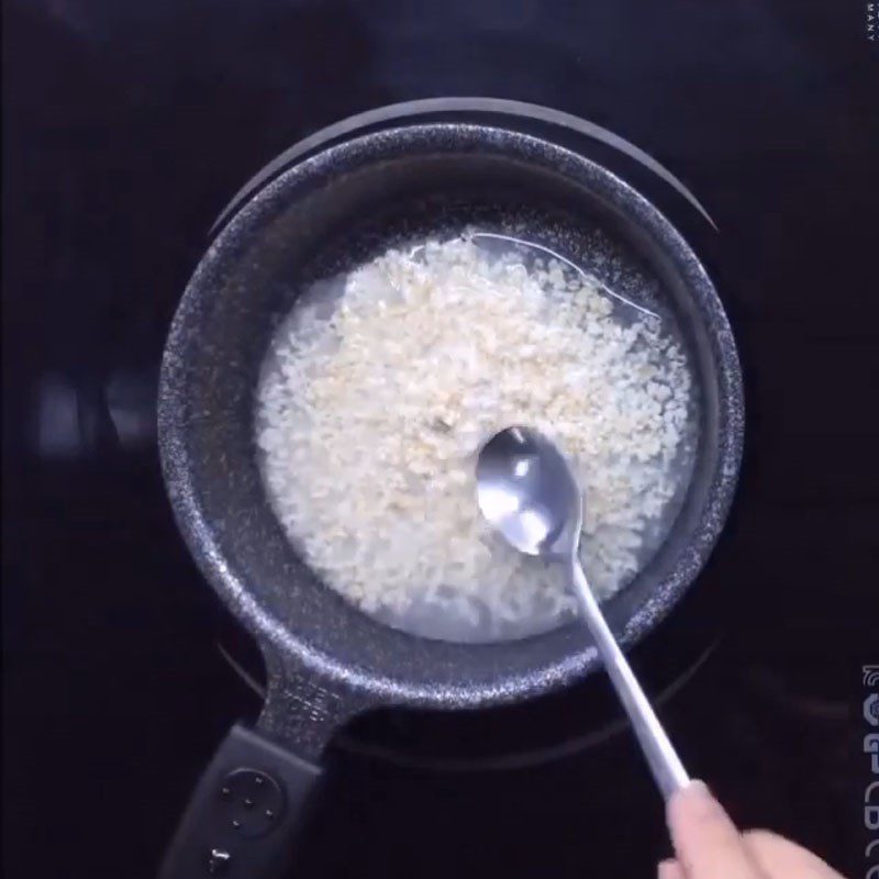 Step 2 Cook porridge Oatmeal porridge with chicken egg