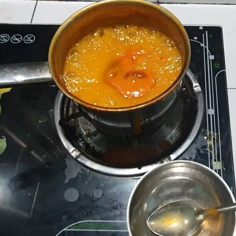 Step 2 Cook gac porridge Gac porridge for babies