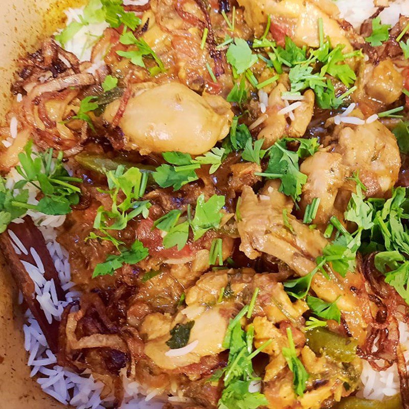 Step 5 Cook rice and mix with chicken Biryani chicken rice