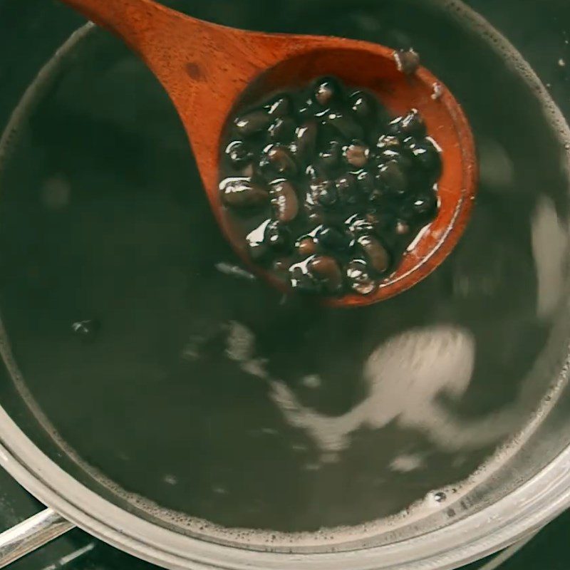 Step 1 Cook black beans for Black Bean Sweet Soup with Grass Jelly and Tapioca Pearls