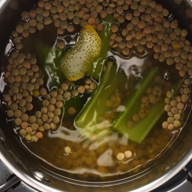 Step 1 Cook lentils for Eggplant Lentil Salad