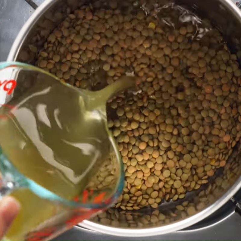 Step 1 Cook lentils for Eggplant Lentil Salad