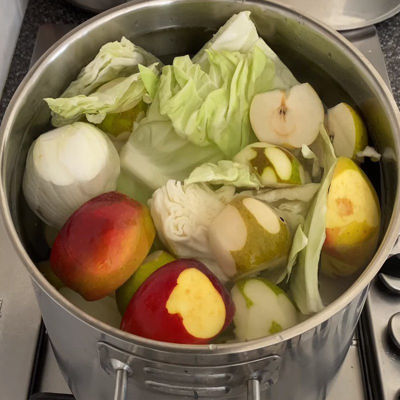 Step 2 Cooking the broth Hainanese chicken rice vegetarian