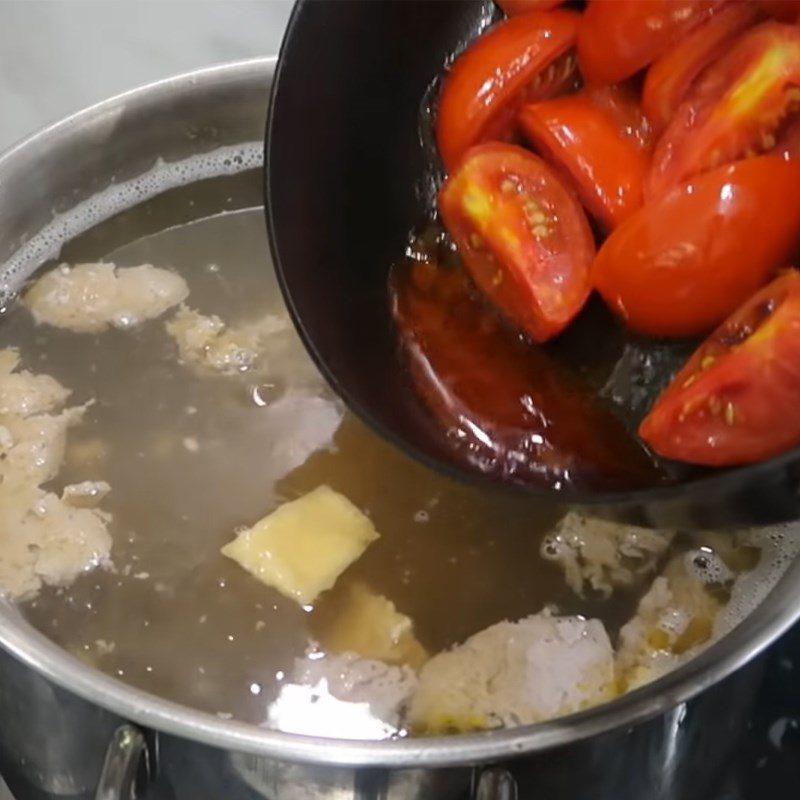 Step 7 Making the broth for crab noodle soup