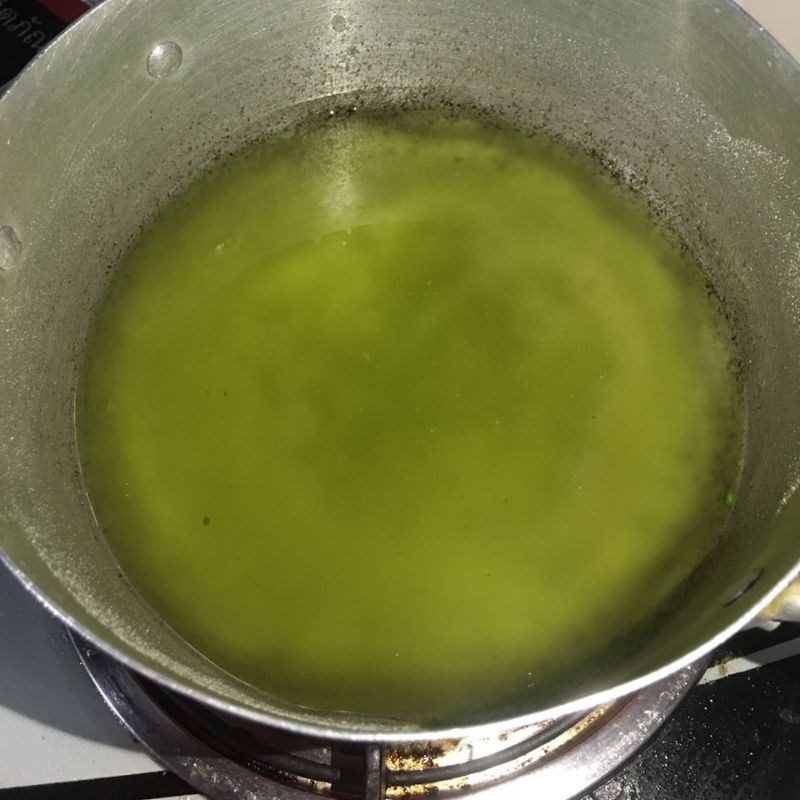 Step 2 Cook pandan jelly Pandan jelly with cheese
