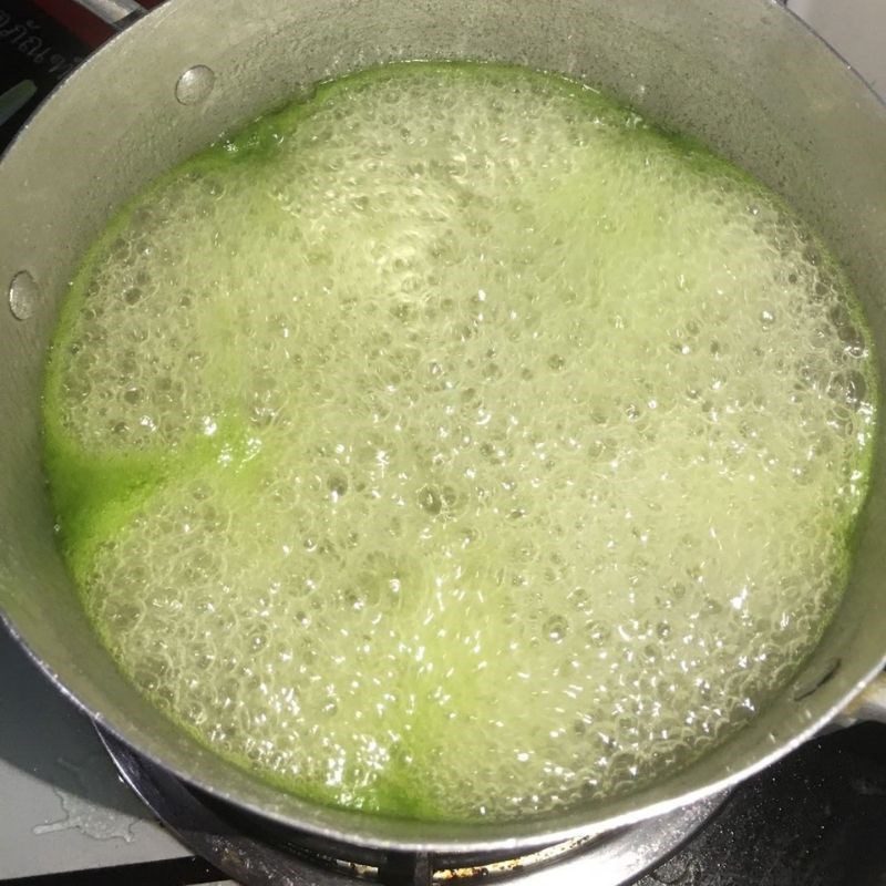 Step 2 Cook pandan jelly Pandan jelly with cheese
