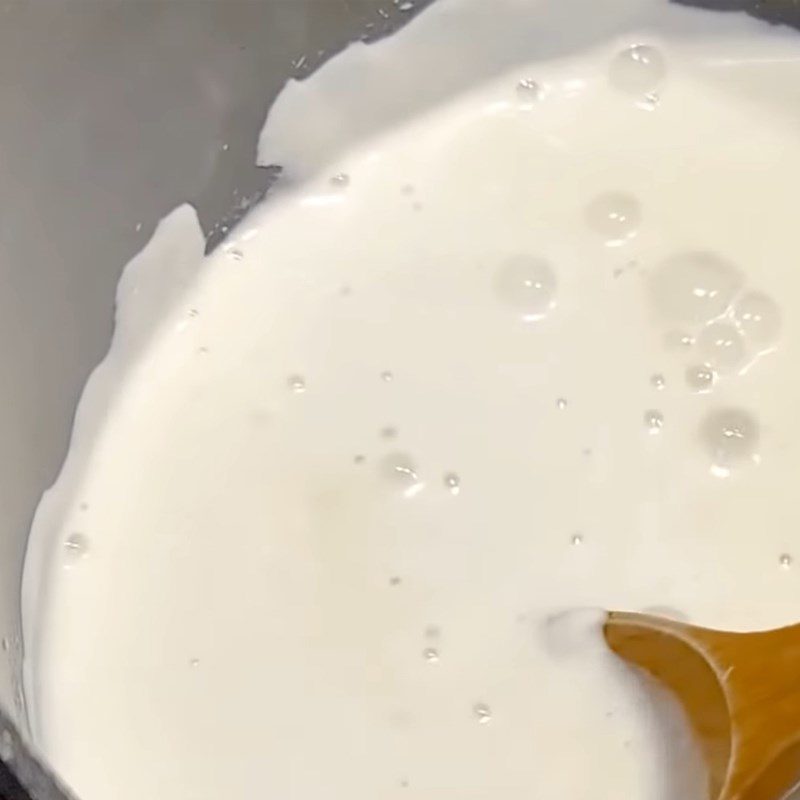 Step 4 Cooking coconut cream jelly Coconut cheese jelly