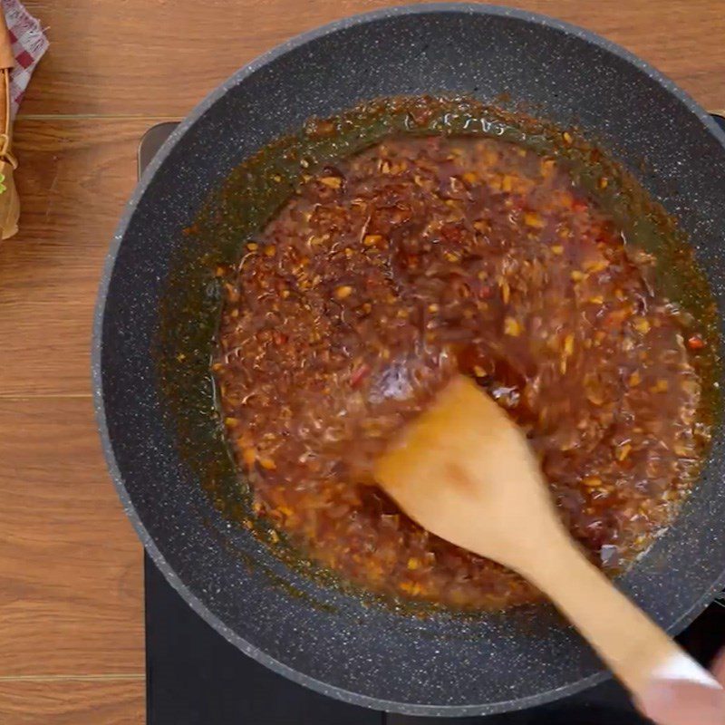 Step 2 Cook the Sauce for Satay Mixed Rice Paper Rolls