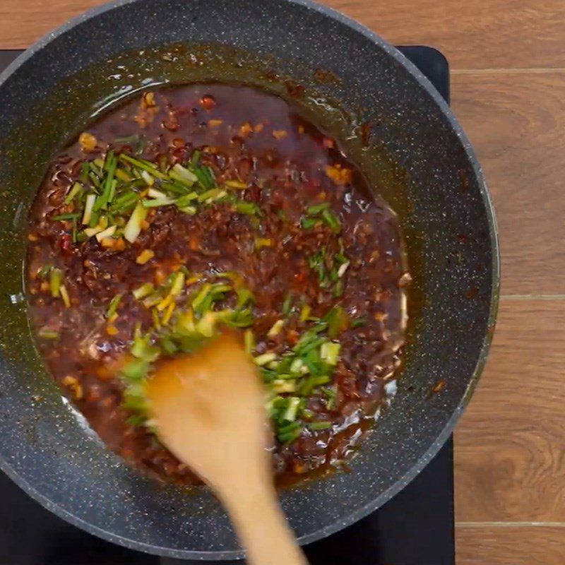 Step 2 Cook the Sauce for Satay Mixed Rice Paper Rolls