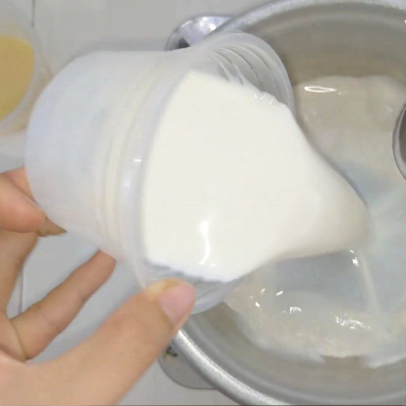 Step 2 Prepare Coconut Milk for Durian and Palm Sugar Pudding