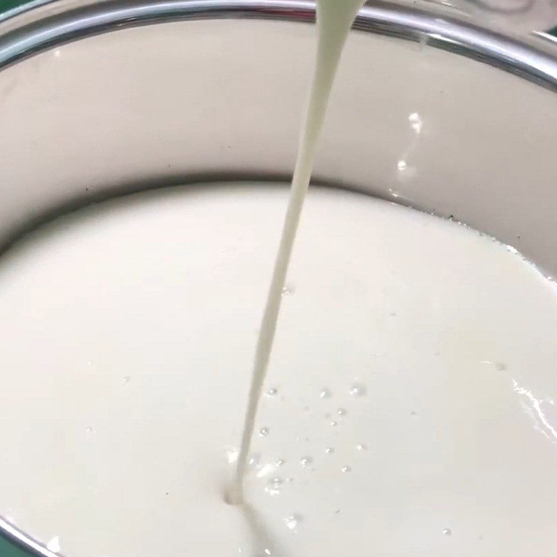 Step 4 Cooking taro milk with pandan leaves Taro milk with pandan leaves