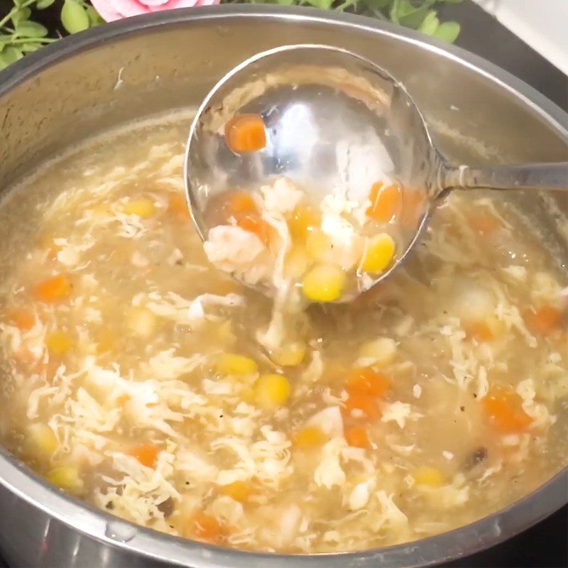 Step 4 Cook the soup Shrimp corn soup