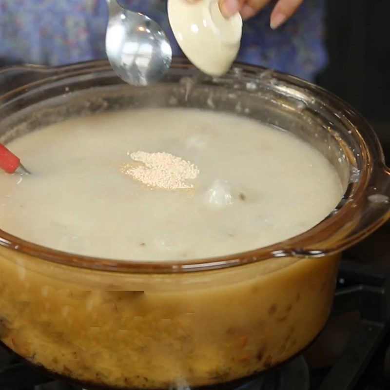 Step 6 Seasoning Beef tail porridge