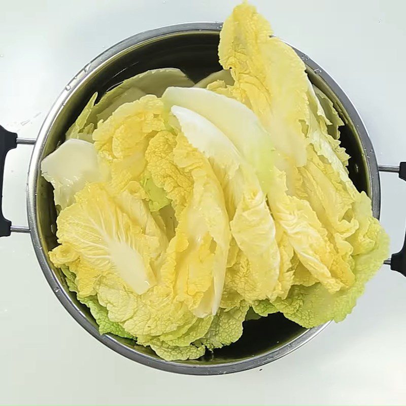 Step 1 Soak napa cabbage Pickled napa cabbage